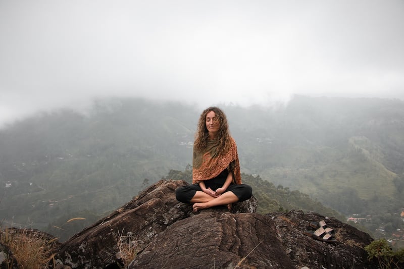 Woman meditating peacefully